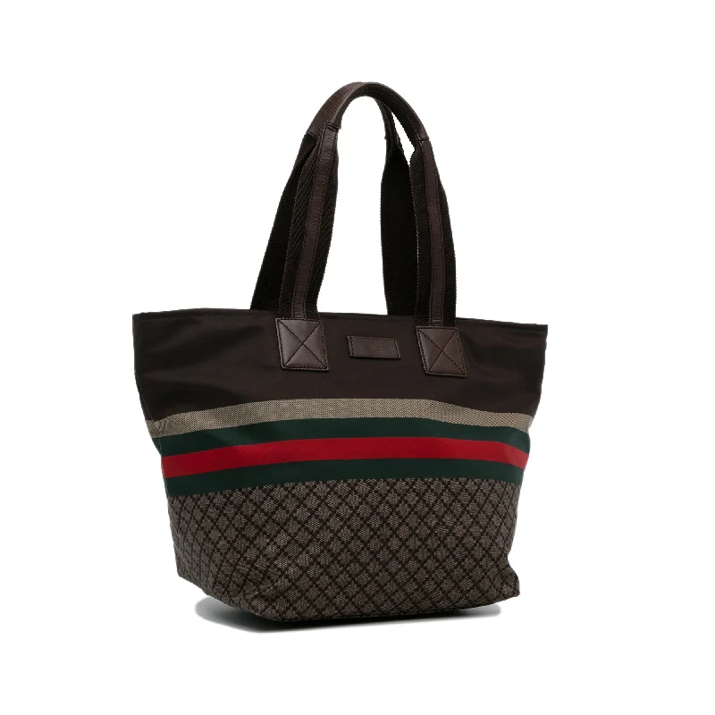 Brown Gucci Diamante Web Tote