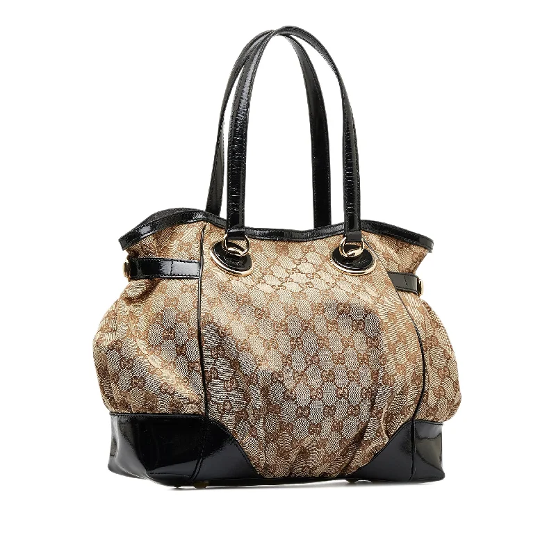 Brown Gucci GG Canvas Full Moon Tote Bag