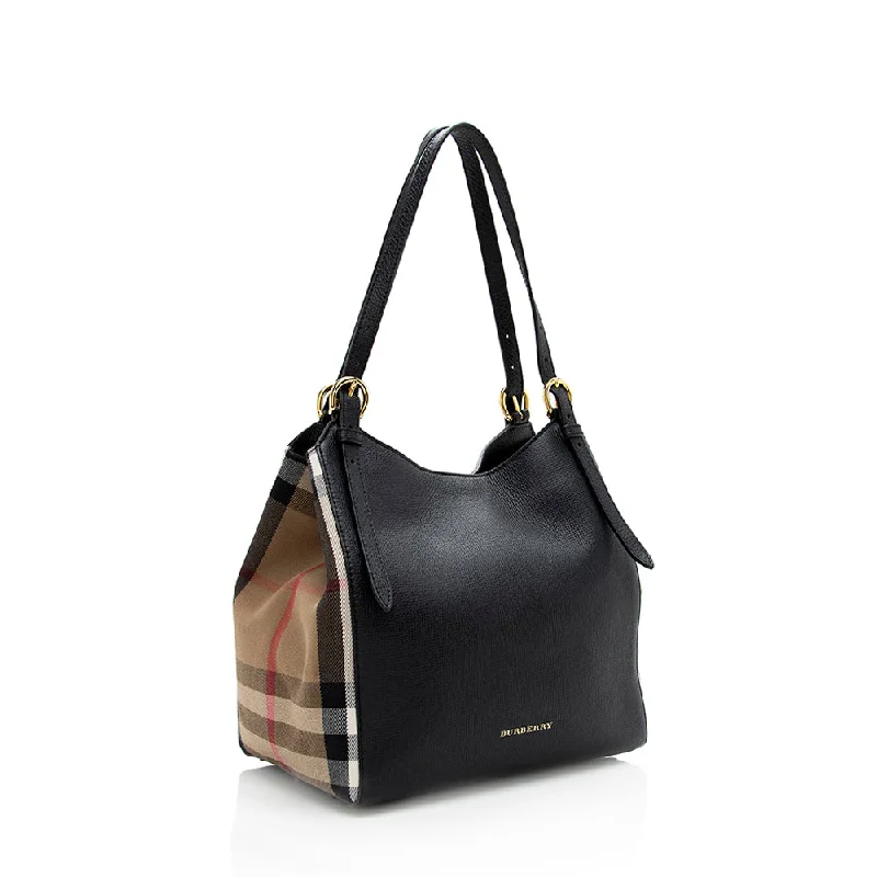 Burberry Leather House Check Derby Canterbury Small Tote