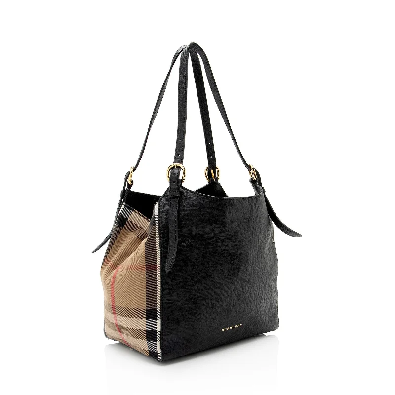 Burberry Leather House Check Derby Canterbury Small Tote