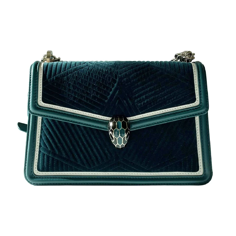 Bvlgari Velvet Serpenti Diamond Blast Shoulder Bag