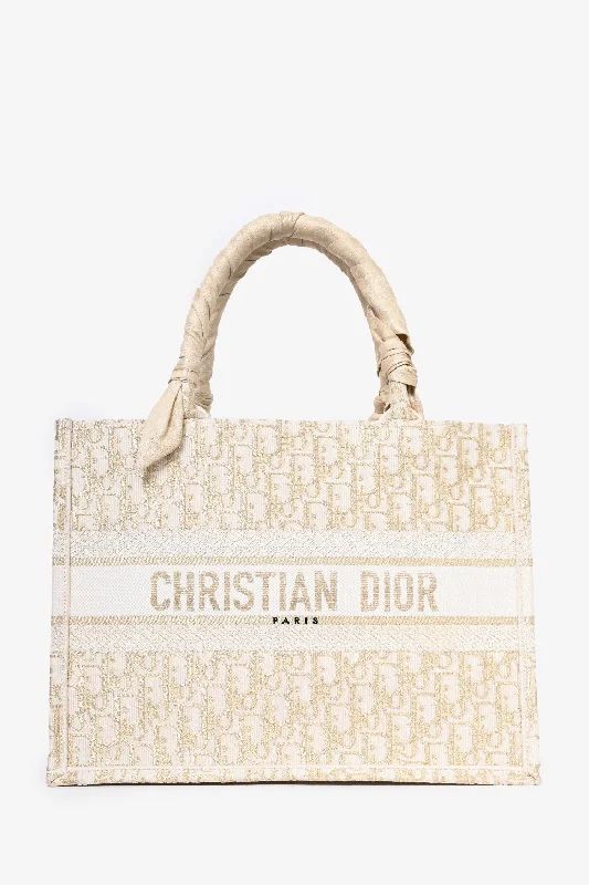 Christian Dior 2023 Gold Monogram Medium Book Tote