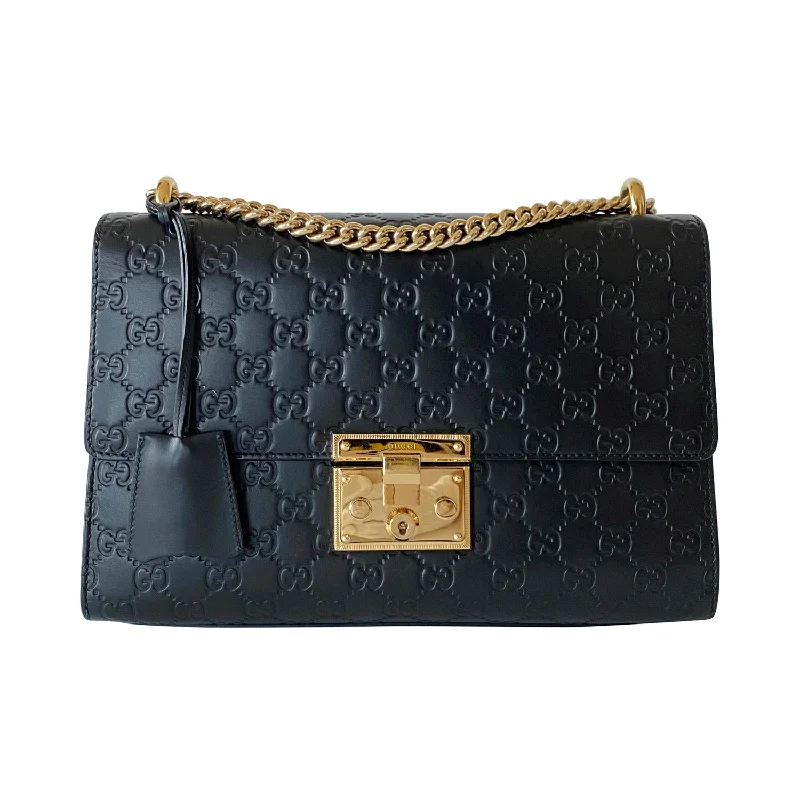 Gucci Guccissima Medium Padlock Shoulder Bag