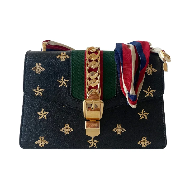 Gucci Small Sylvie Embroidered Shoulder Bag