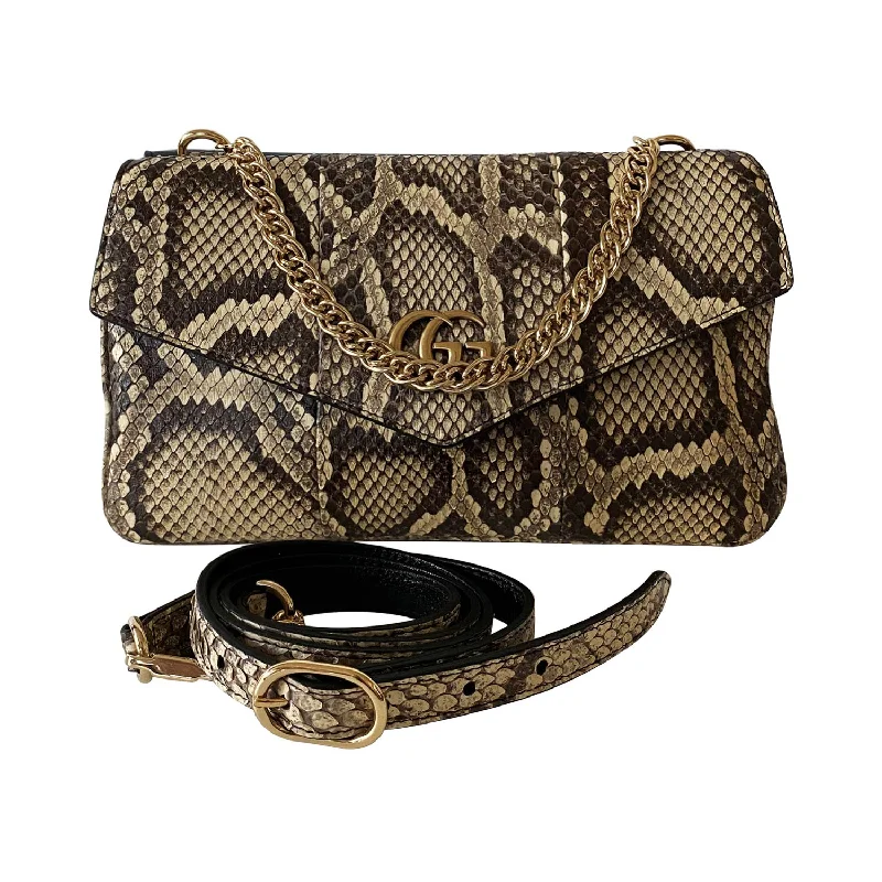 Gucci Thiara Python Double Envelope Shoulder Bag