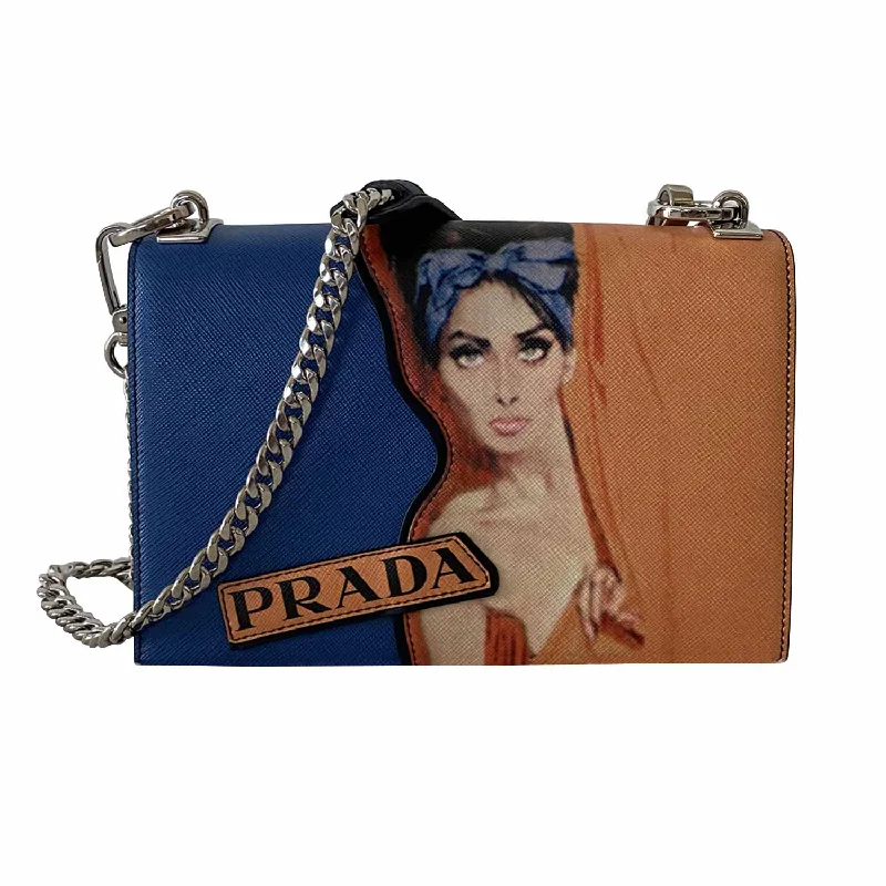 Prada Saffiano Print Frame Shoulder Bag