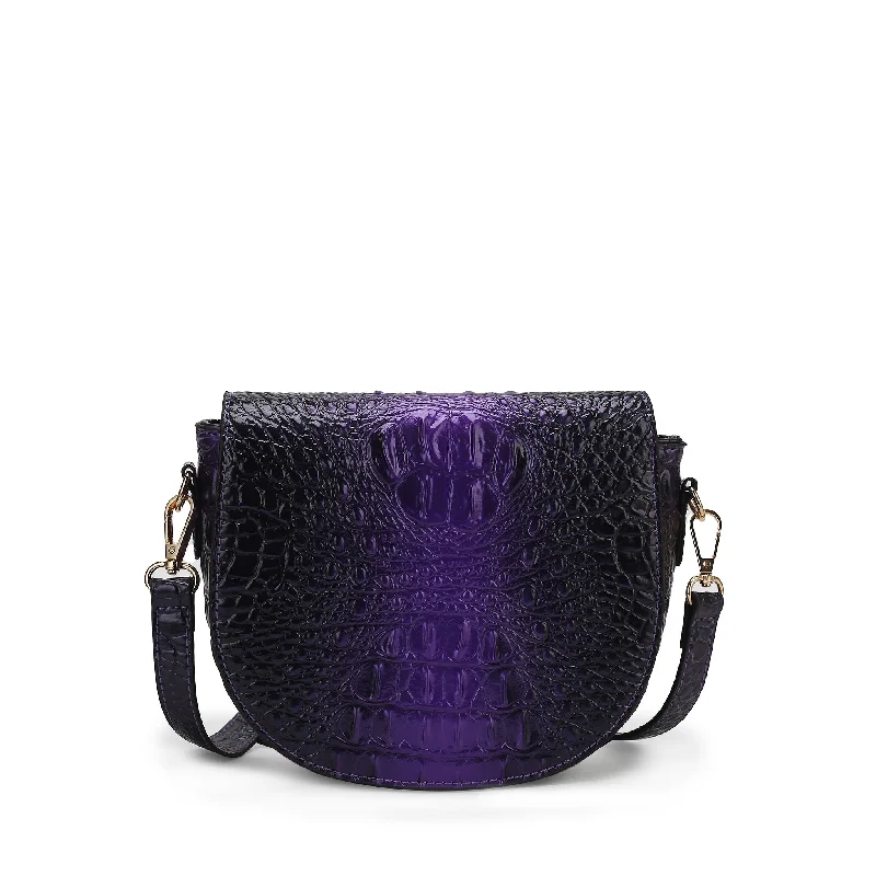 Amalia Croc-Embossed Crossbody Bag