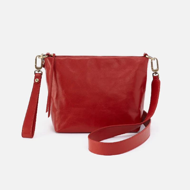 Ashe Crossbody In Polished Leather - Brick