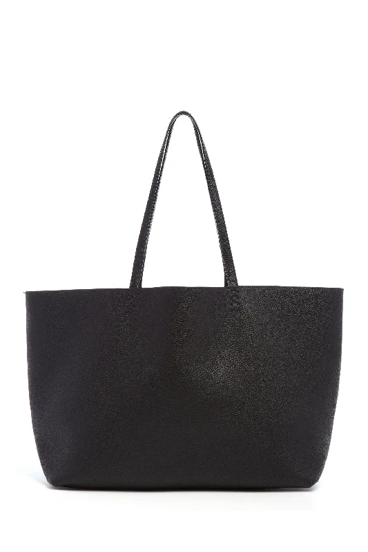 Avebury Tote Bag in Black Textured Leather