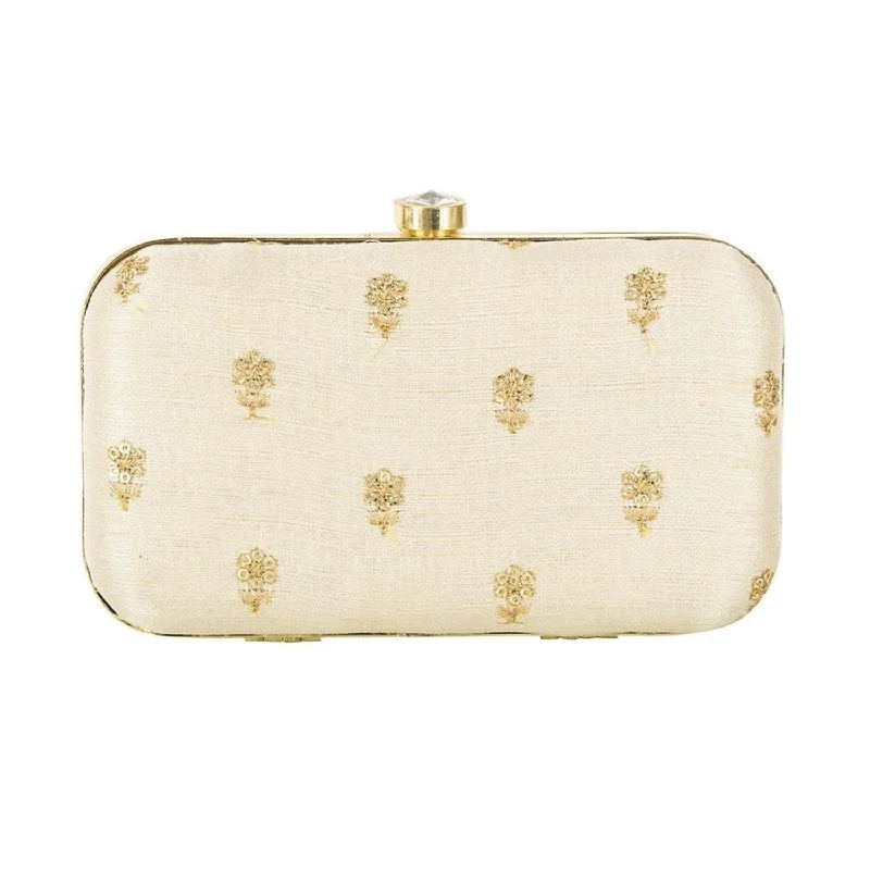 Beige Party wear Bridal Fancy Designer clutch Purse