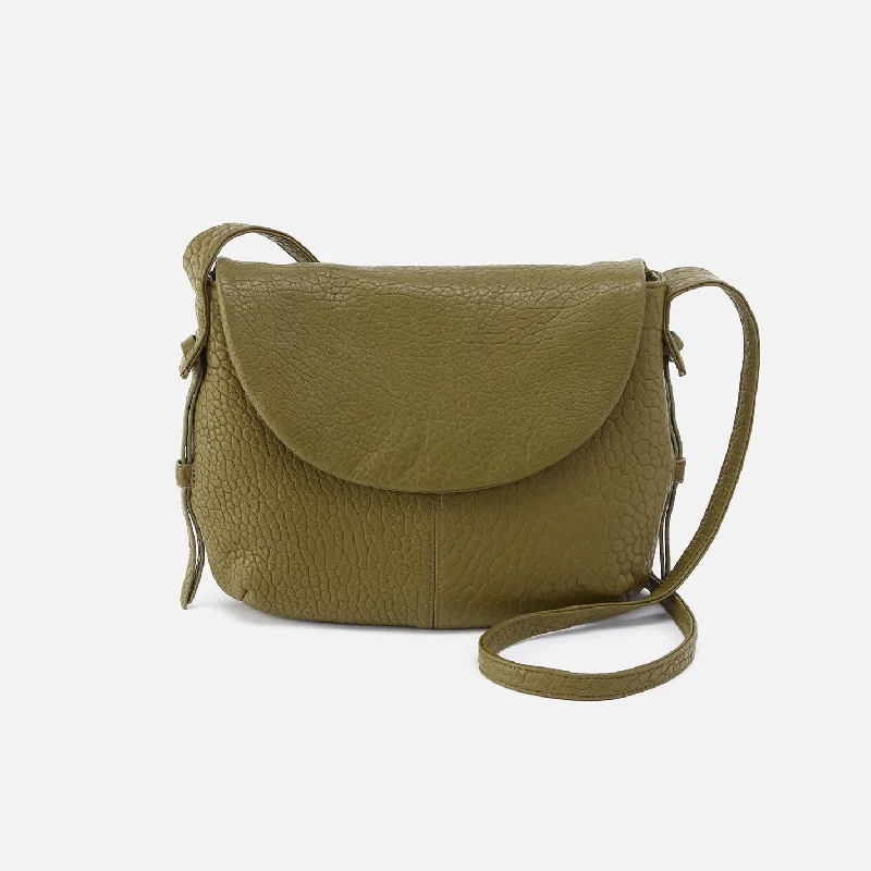 Bonita Messenger Crossbody in Bubble Pebbled Leather - Green