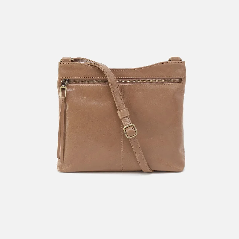 Cambel Crossbody In Polished Leather - Cashmere