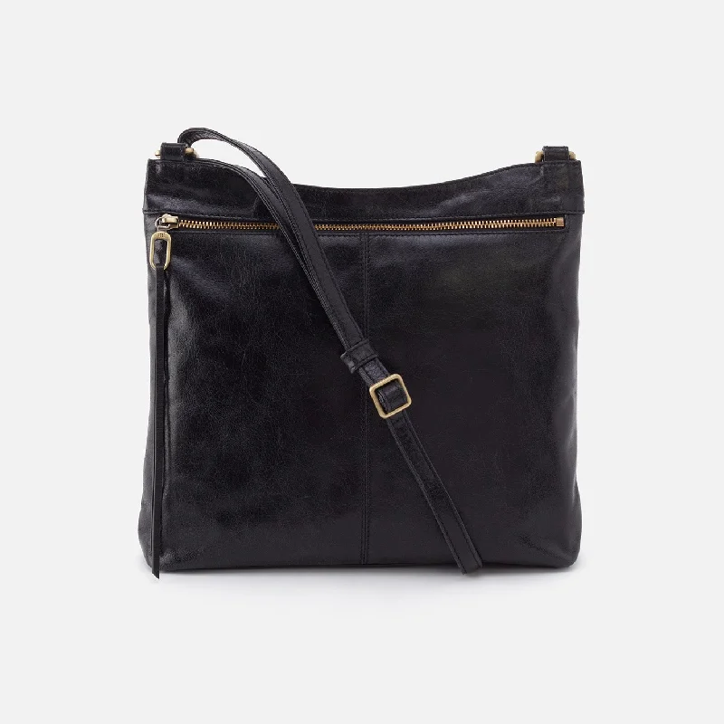 Cambel Large Crossbody in Polished Leather - Black