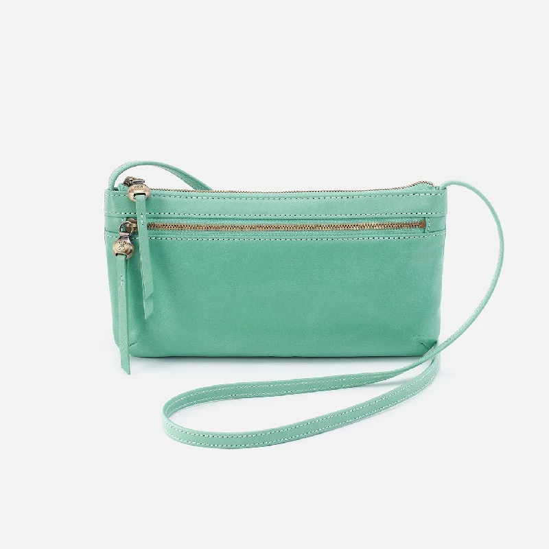 Cara Crossbody in Polished Leather - Seaglass