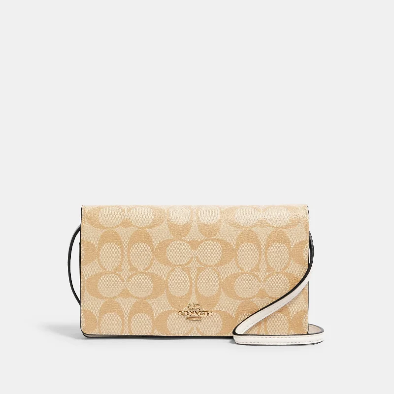 Coach Outlet Anna Foldover Crossbody Clutch In Signature Canvas