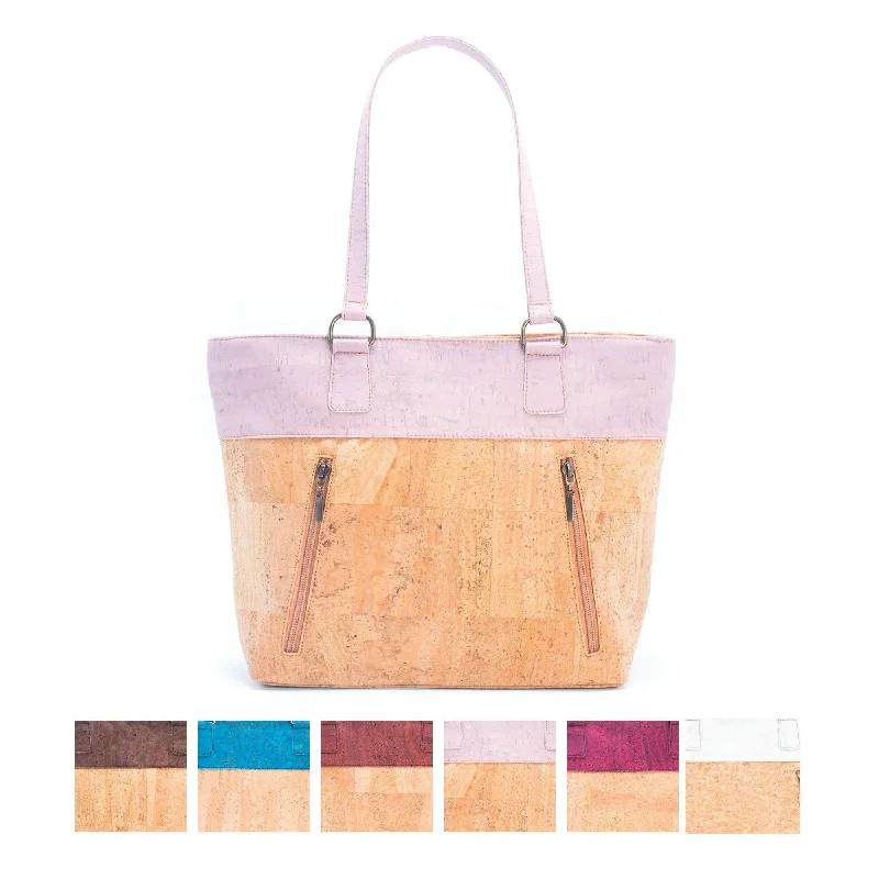 Cork with Color Charcoal style zipper women handbag BAGP-116