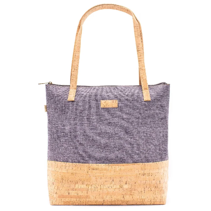 Cork with gray fabric women's Tote bag BAG-2057-D