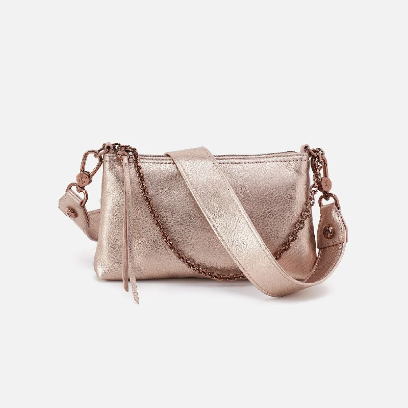 Darcy Crossbody In Metallic Leather - Pink Gold Metallic