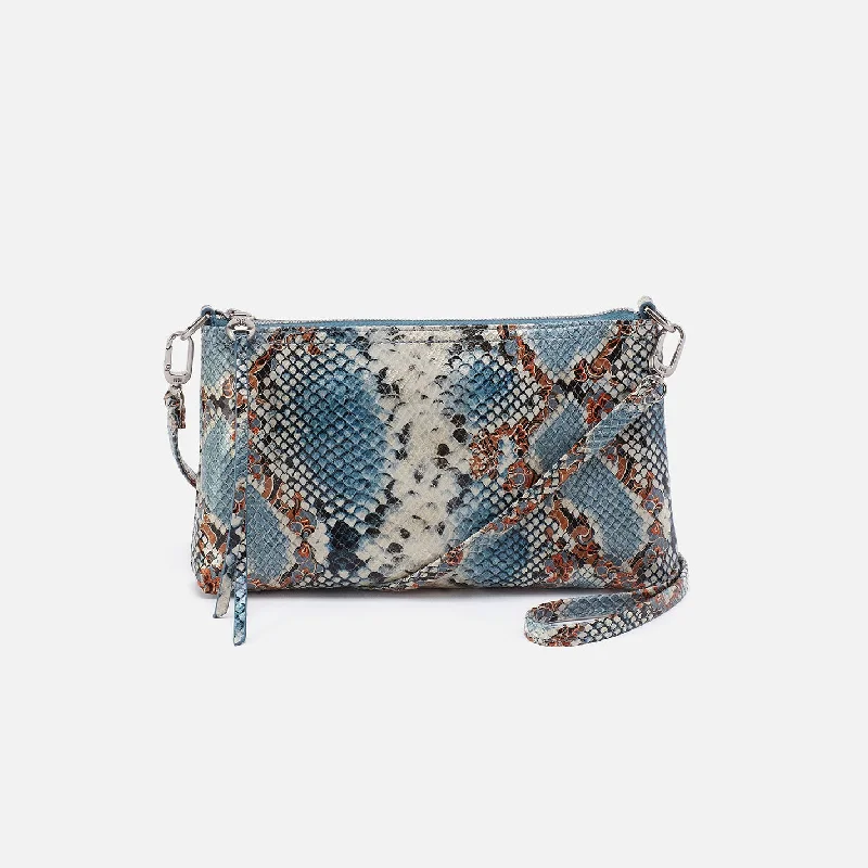 Darcy Crossbody In Printed Leather - Blue Tempest