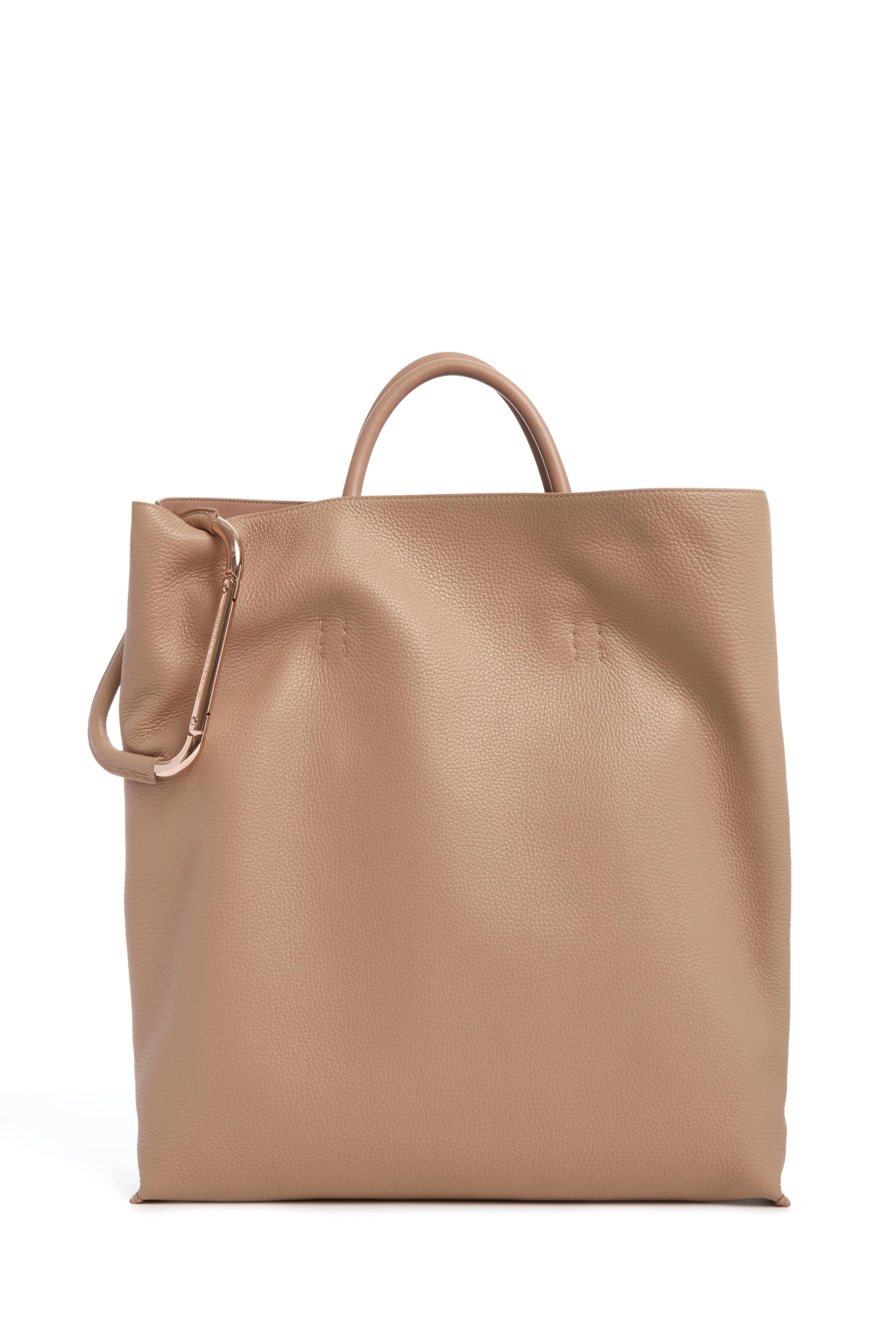 Eileen Tote Bag in Nude Textured Leather