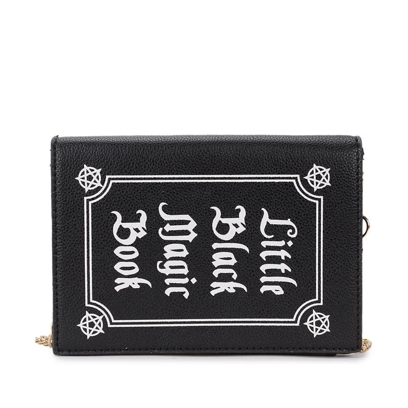 fashion letter magic book shape pu purse daily clutch bag ladies shoulder bag chain handbag crossbody mini messenger bag