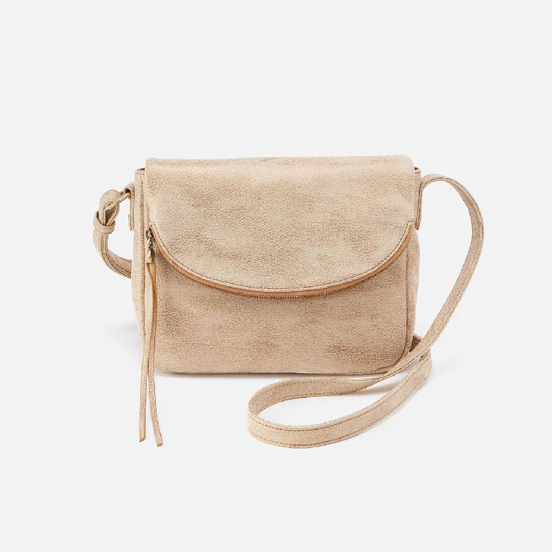 Fern Messenger Crossbody In Metallic Leather - Gold Leaf