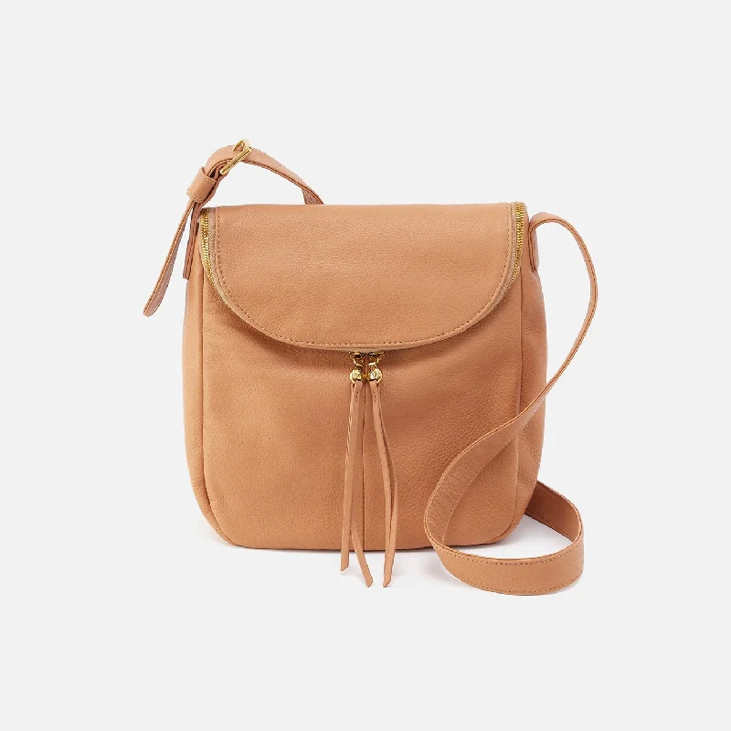 Fern North-South Crossbody in Pebbled Leather - Sandstorm