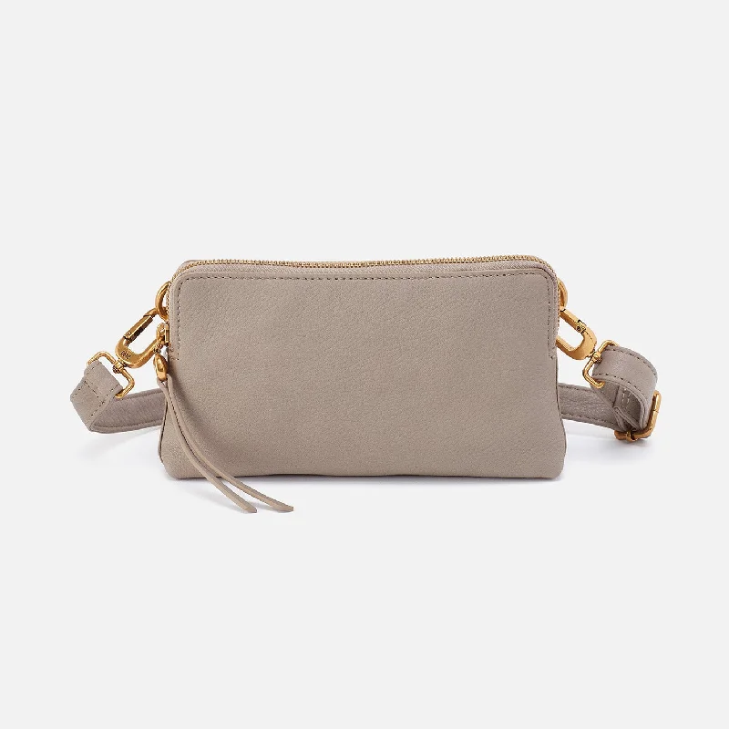 Fern Slim Belt Bag In Pebbled Leather - Taupe