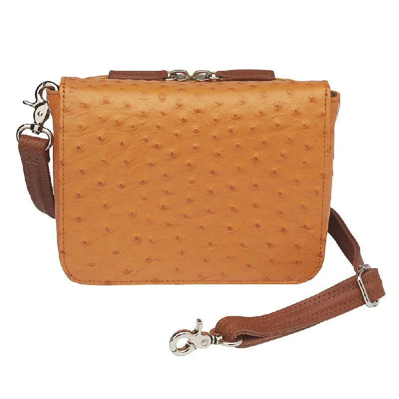 Crossbody Organizer, Debossed USA Cowhide