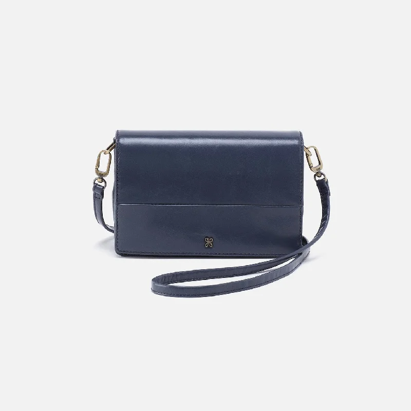 Jill Crossbody In Polished Leather - Blue Stone