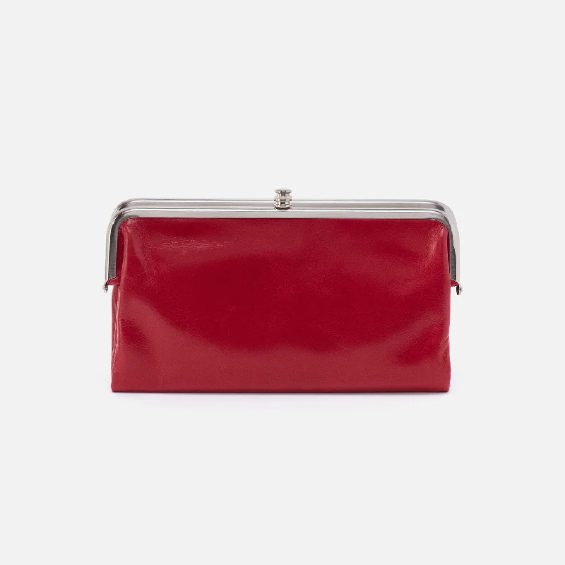 Lauren Clutch-Wallet in Polished Leather - Claret