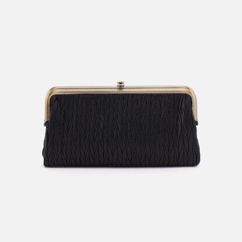 Lauren Clutch-Wallet In Soft Pleated Leather - Black