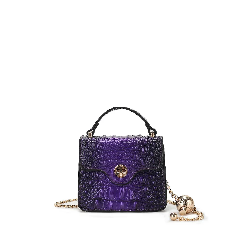 Luxe Croc-Embossed Mini Satchel