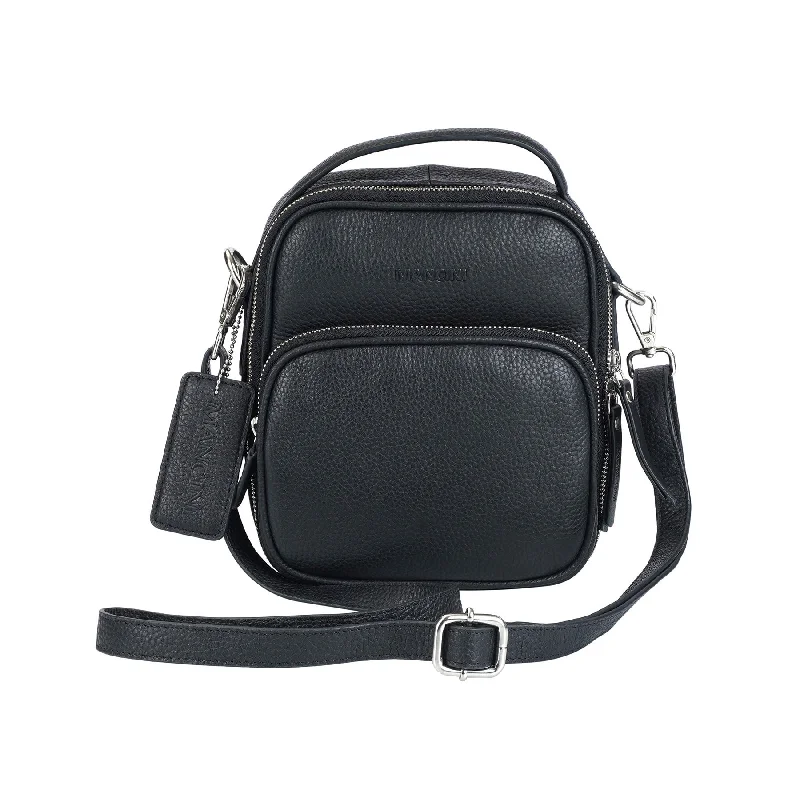 Mancini Pebbled Daisy North/South Crossbody Bag