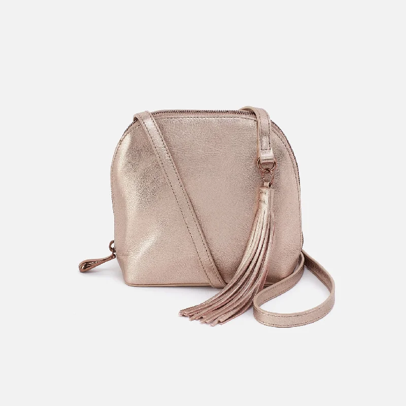 Nash Crossbody In Metallic Leather - Pink Gold Metallic