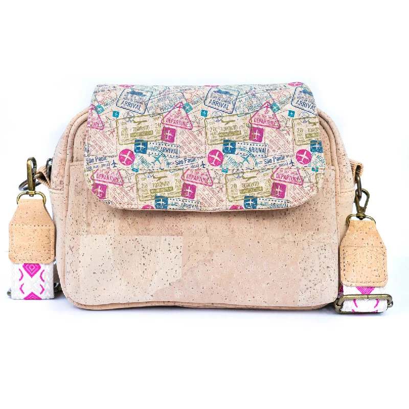 Natural Cork Women's Multi-Pocket Crossbody Bag BAGP-276A