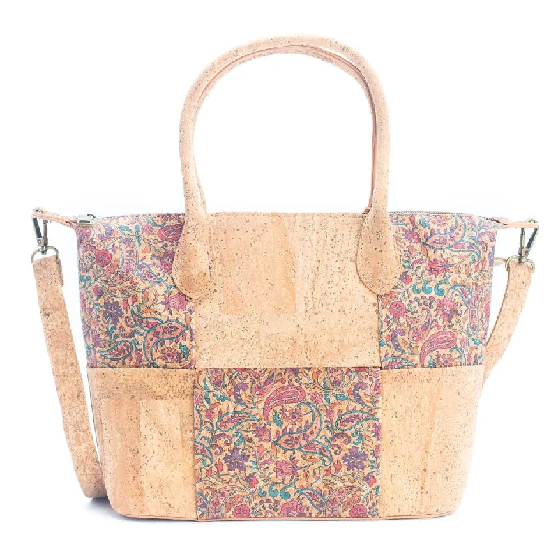 Natural Cork Women's summer Patchwork Tote Bag BAGF-028