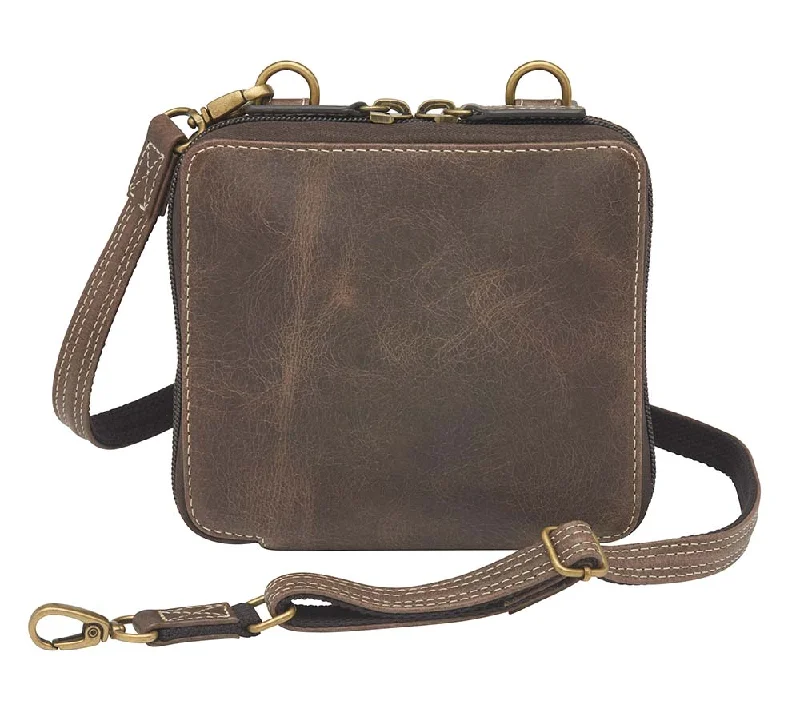 Crossbody Holster Wallet, Distressed Buffalo