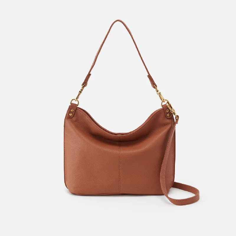 Pier Shoulder Bag in Pebbled Leather - Cashew