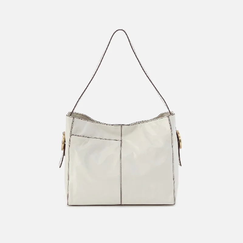 Render Shoulder Bag in Polished Leather - Latte