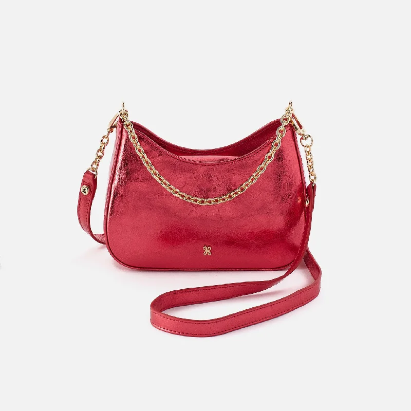 Rosa Crossbody in Metallic Leather - Strawberry Fields