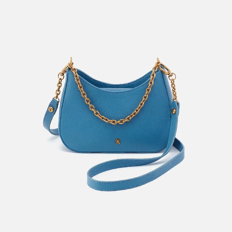 Rosa Crossbody in Pebbled Leather - Dusty Blue