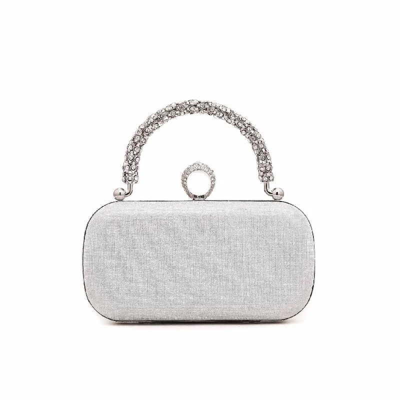 Silver Fancy Clutch P15377