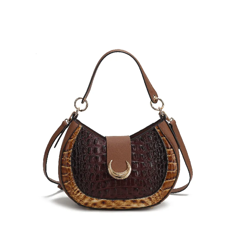 Jain Croc-Embossed Shoulder Bag