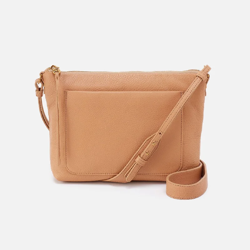 Tripp Medium Crossbody in Pebbled Leather - Sandstorm