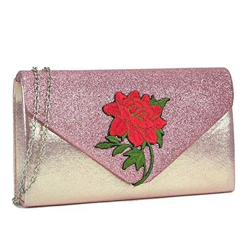 Women Flower Evening Bags Clutch Handbags Wedding Party Prom Envelope Purses