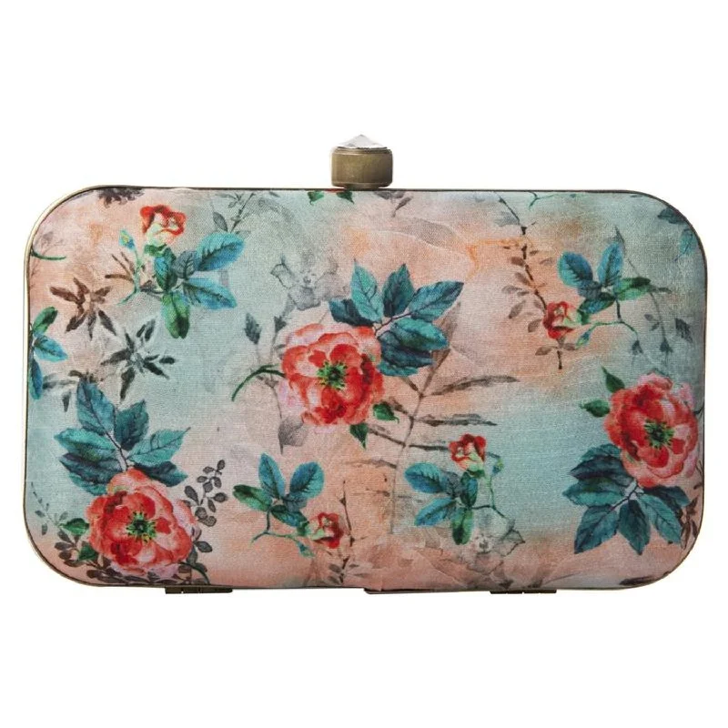 Women's Floral Party Wedding Clutch Purse with Chain